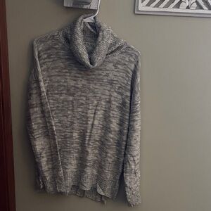 Pink Rose Marled Gray Cowl Neck Sweater